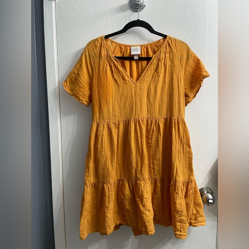 Mustard yellow dress with pockets